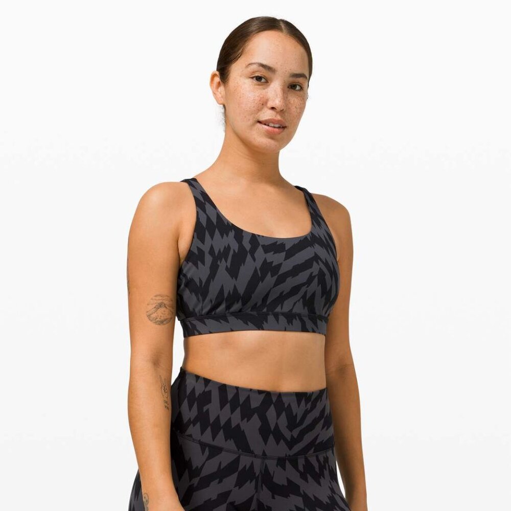 Lululemon - Energy Bra - Voltage Graphite Grey Black - Size 6 - EUC